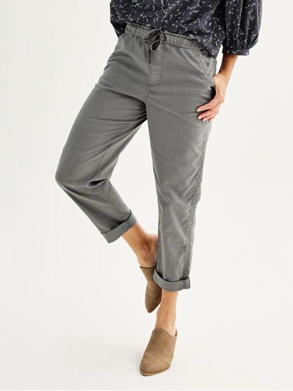 NWT Women's Sonoma Goods For Life® Easy Paper Bag Waist Capri